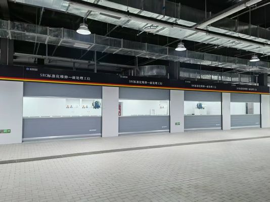 CoatTech Semi-Enclosed Metal Wall Sanding Booth with Front PVC Curtain and Positive Pressure Airflow