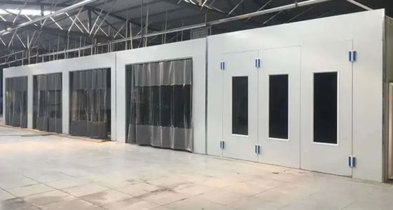 CoatTech Drive-Through Linear Sanding Station with Front and Rear Access Curtains for High-Volume Workflow