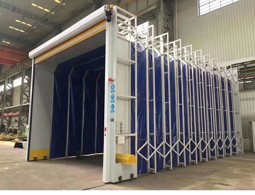 Space-Saving Retractable & Telescopic Spray Painting Enclosure for Large Heavy Industrial Components