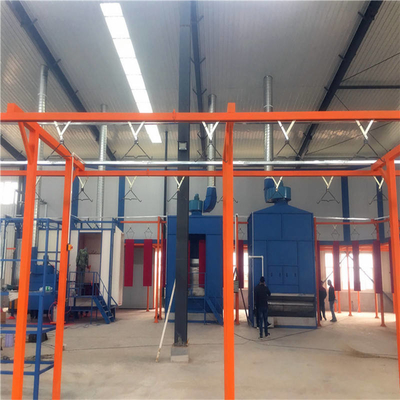 Línea de recubrimiento de polvo vertical de transporte aéreo robusto Línea de pintura de transporte para recubrimiento consistente