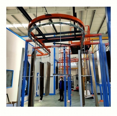 Sistema de transporte de recubrimiento de polvo versátil en el aire Sistema de líneas de pintura de recubrimiento de polvo para diversos tamaños