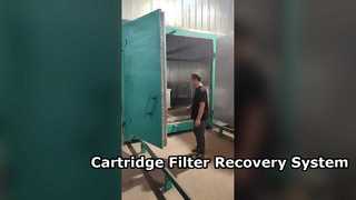 Cabina de pintura en polvo industrial para piezas metálicas